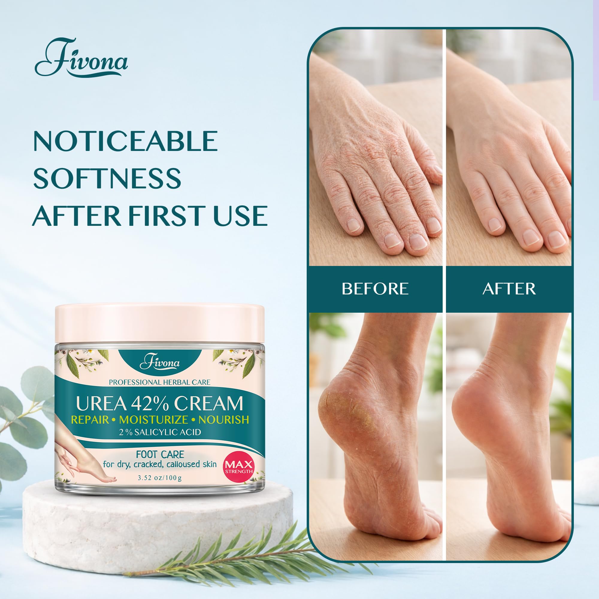 FIVONA formula featuring Tea Tree and Aloe for refreshing care.