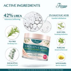 Close-up of FIVONA foot cream texture for thick, dry areas.