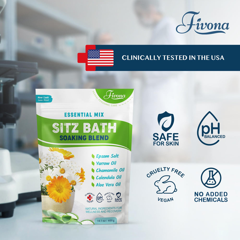 Disolución de la Sal de Baño FIVONA en agua tibia para remojo calmante