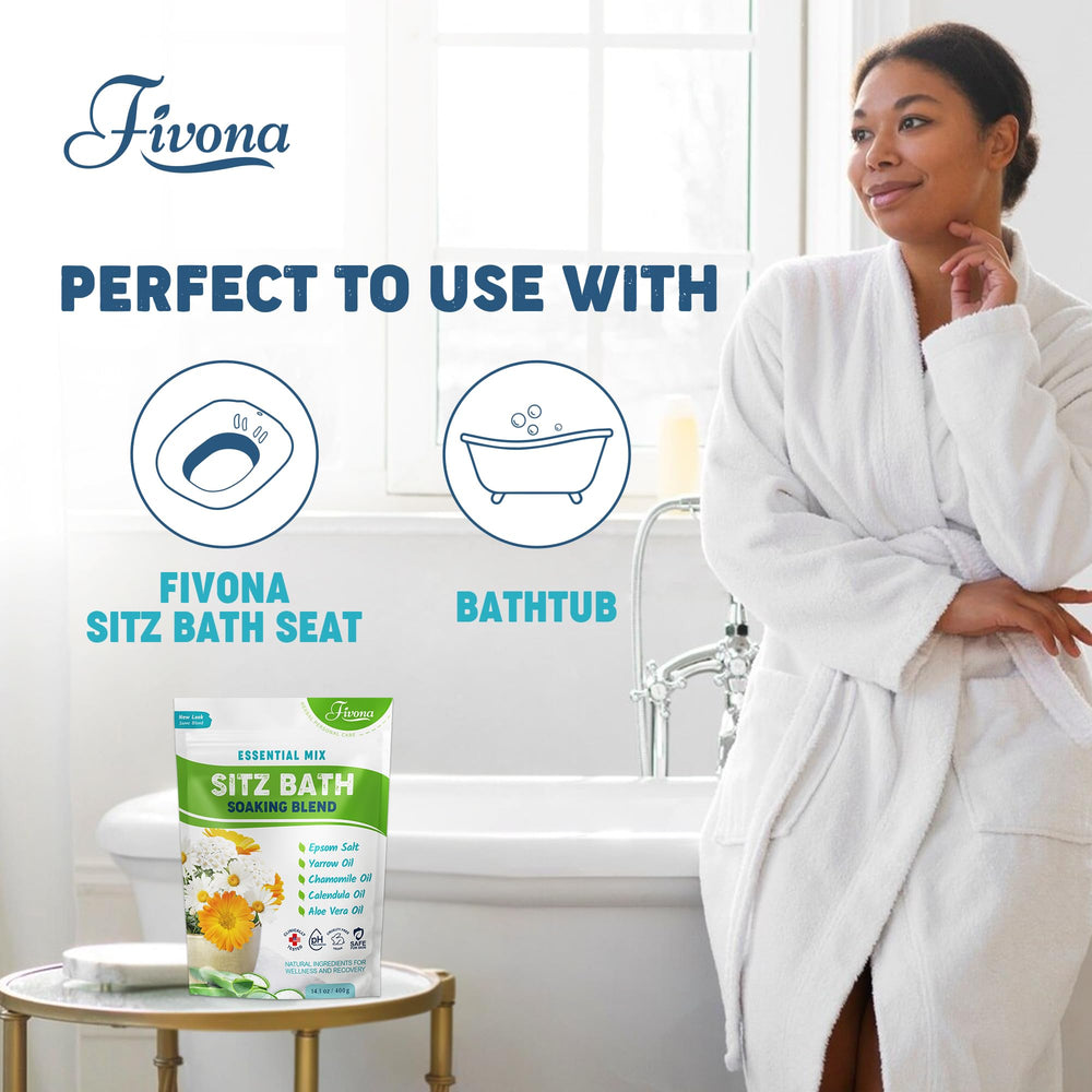 Uso posparto con Sal de Baño FIVONA para comodidad íntima suave