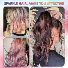 Fiwecos 48-inch hair tinsel length for dramatic, festival-ready sparkle
