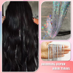 Fiwecos hair tinsel kit shows detailed instructions and tools for easy application.