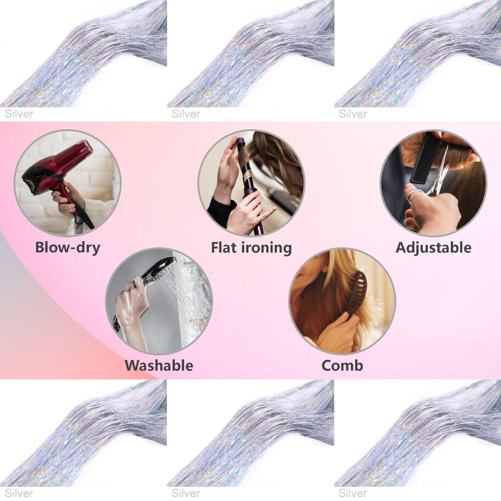 Fiwecos glitter tinsel ideal for birthdays, holidays, and cosplay.