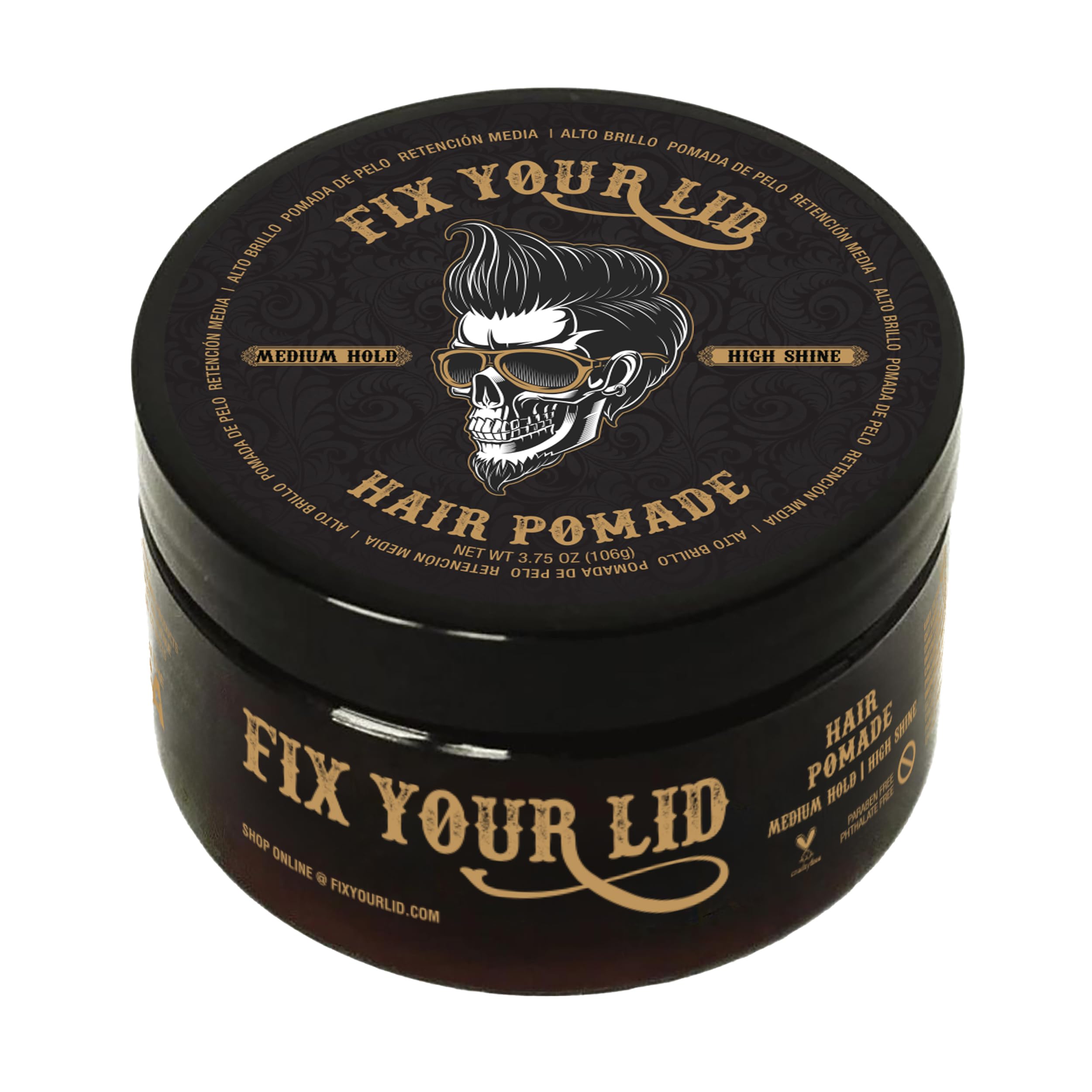 Fix Your Lid bottle pour for controlled pomade application.