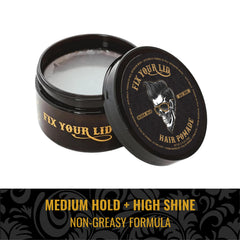 Fix Your Lid glossy finish for a salon-like shine.