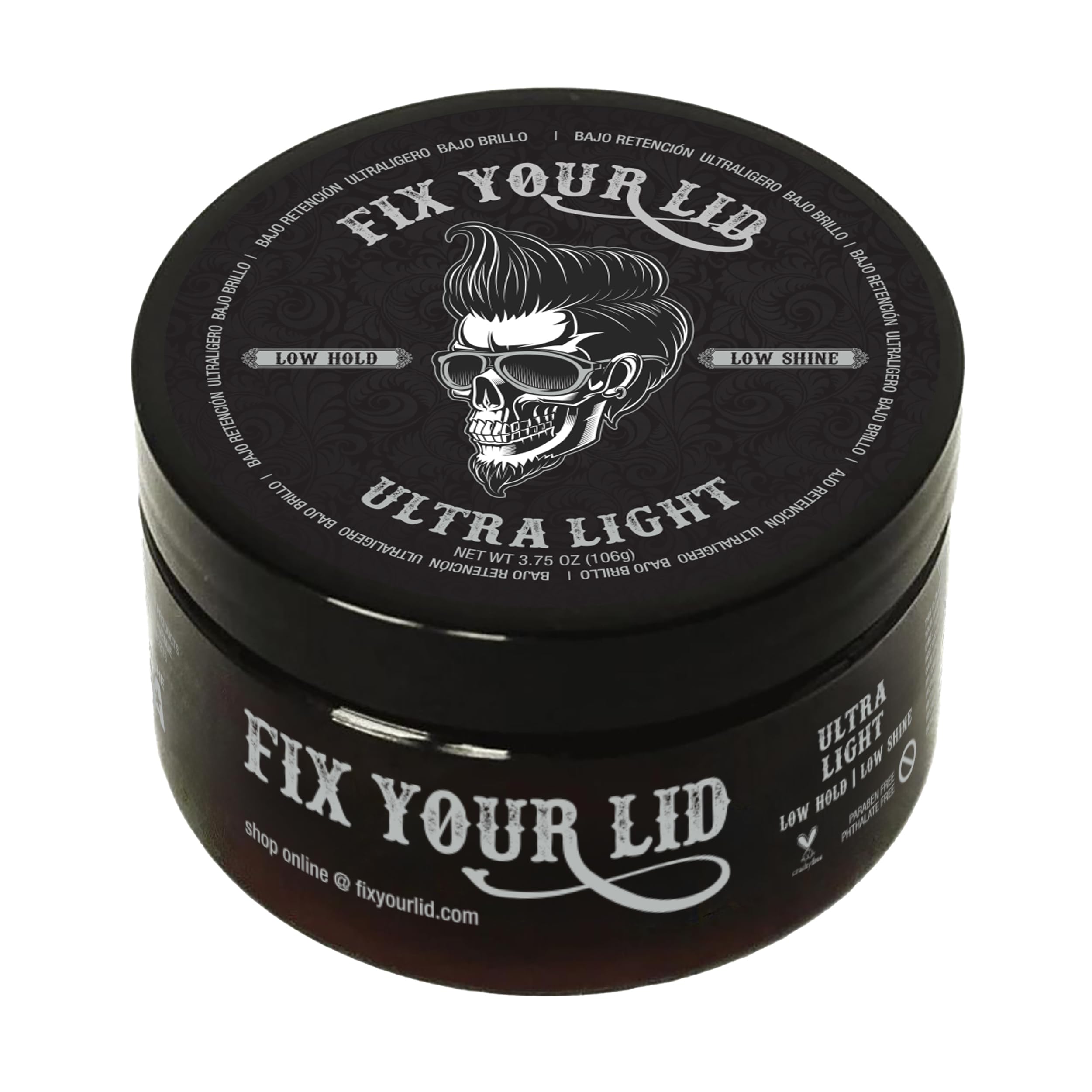 Pomada Fix Your Lid, bote, acabado natural y fácil de lavar