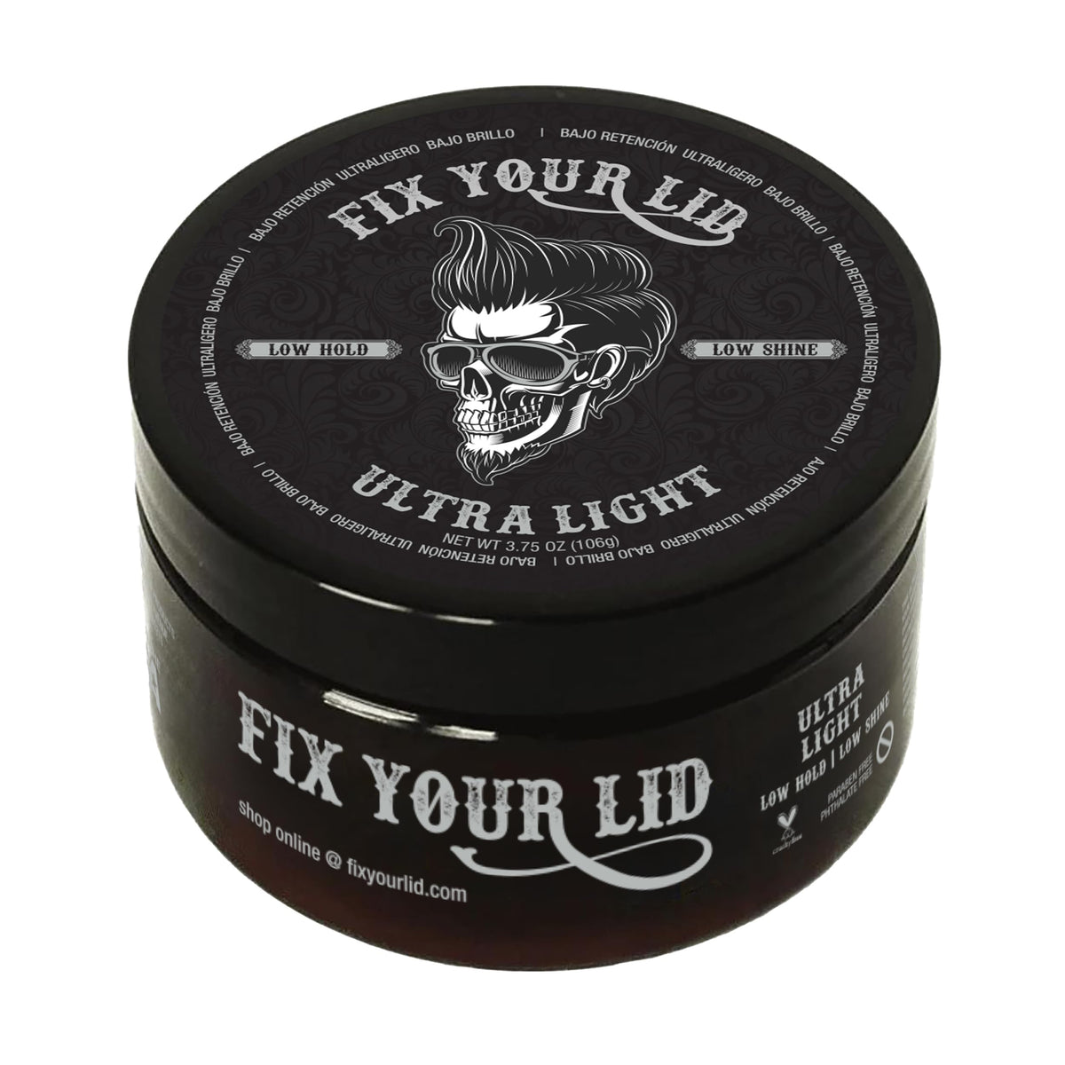 Pomada Fix Your Lid, bote, acabado natural y fácil de lavar