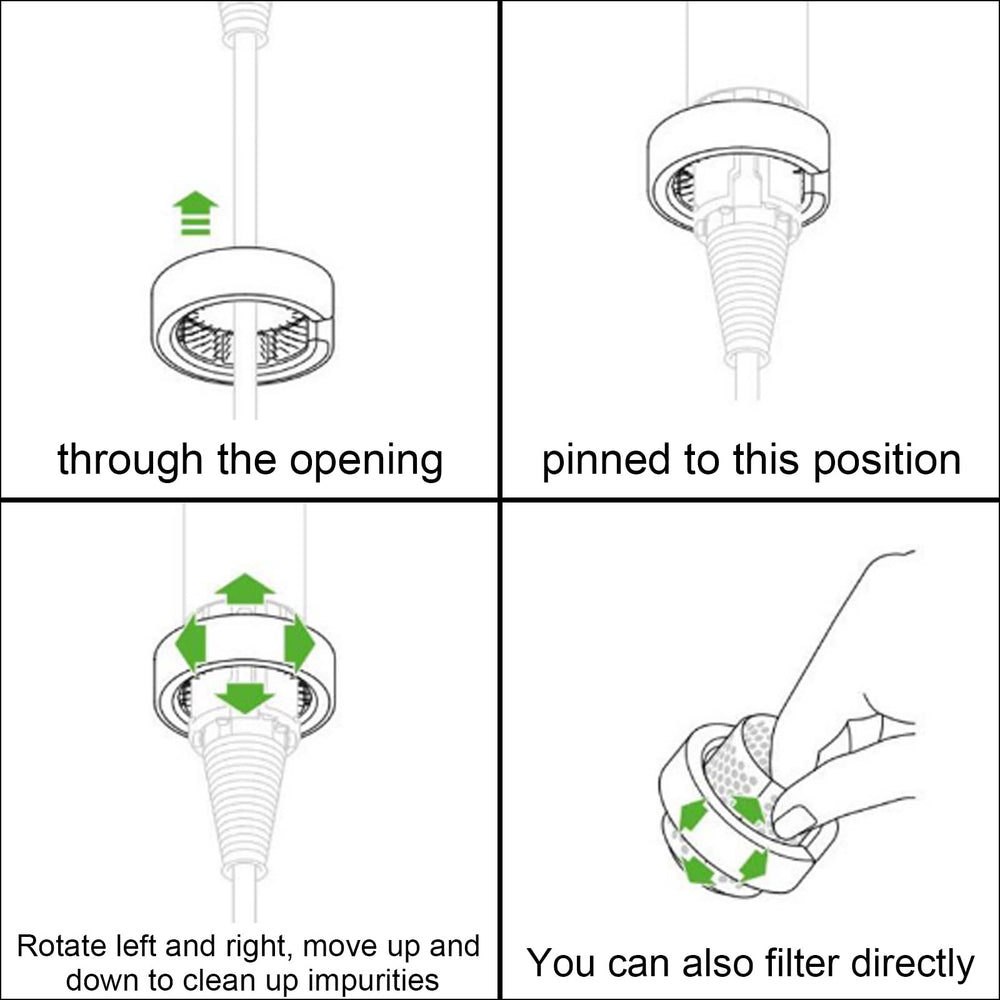 Easy-to-use brush slots over the filter shell for quick maintenance.