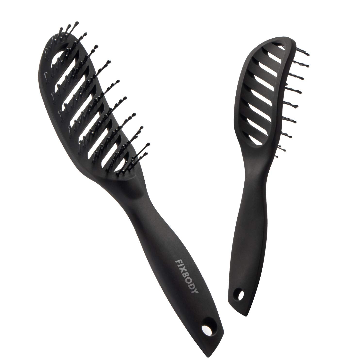 FIXBODY black curved vent brush complements modern hair care routines