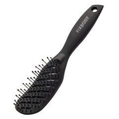 FIXBODY curved-vent brush showing curved design for comfortable detangling along scalp contours