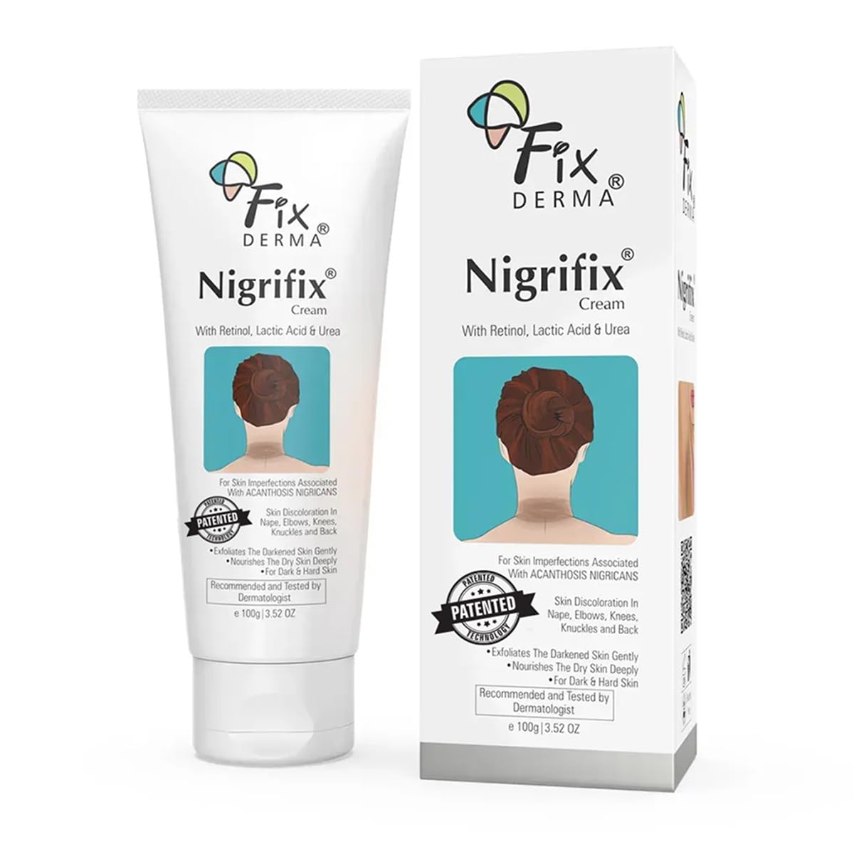 FIXDERMA Nigrifix cream texture improvement on affected skin.