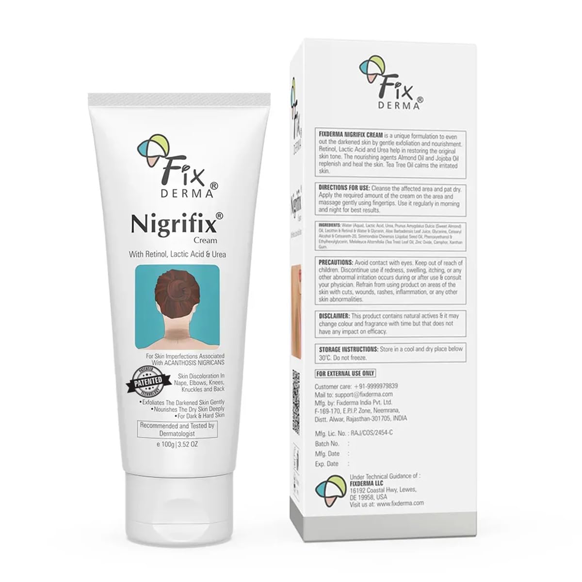 FIXDERMA Nigrifix cream for thighs aids uniform tone.