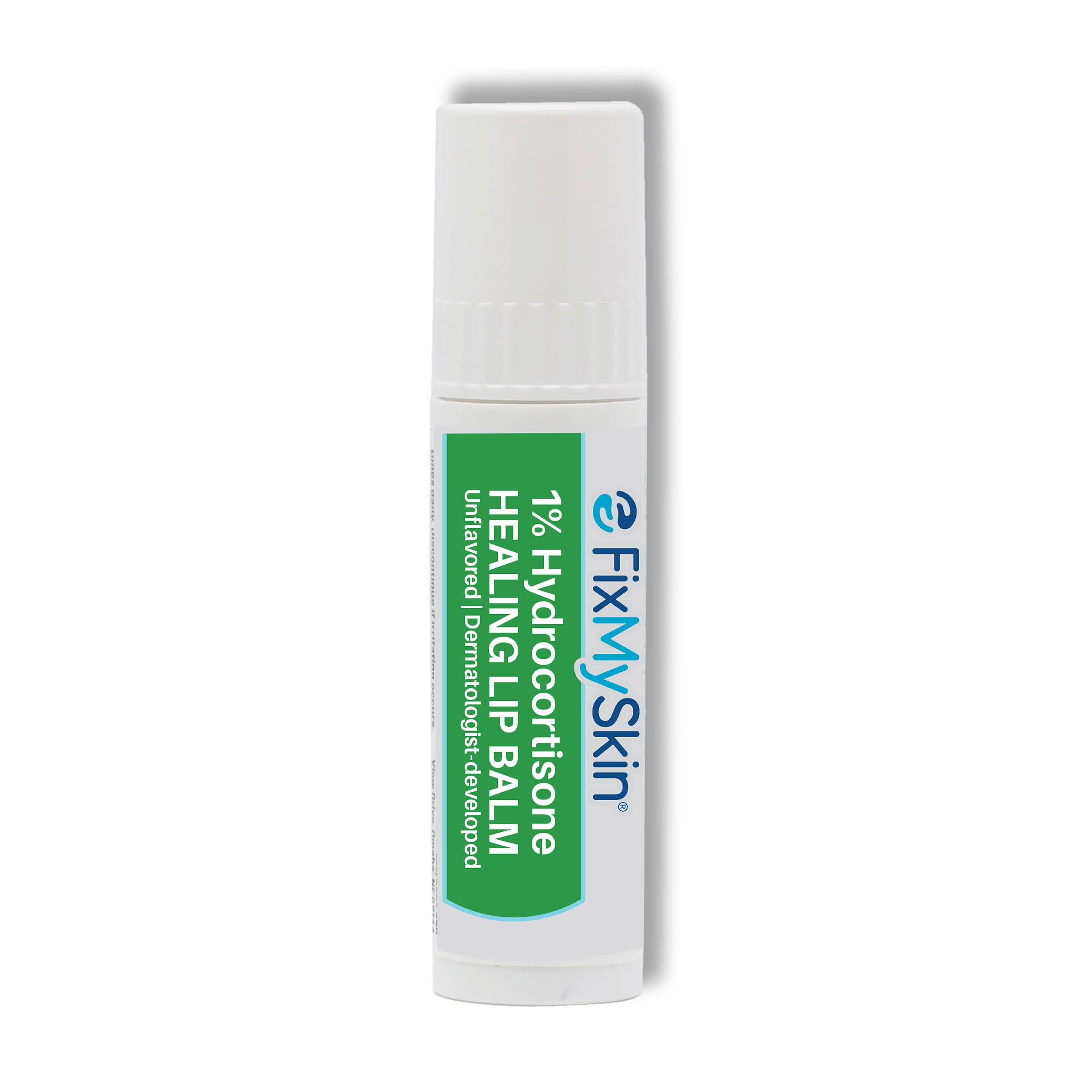FixMySkin balsamo labial 1% hidrocortisona para labios secos.