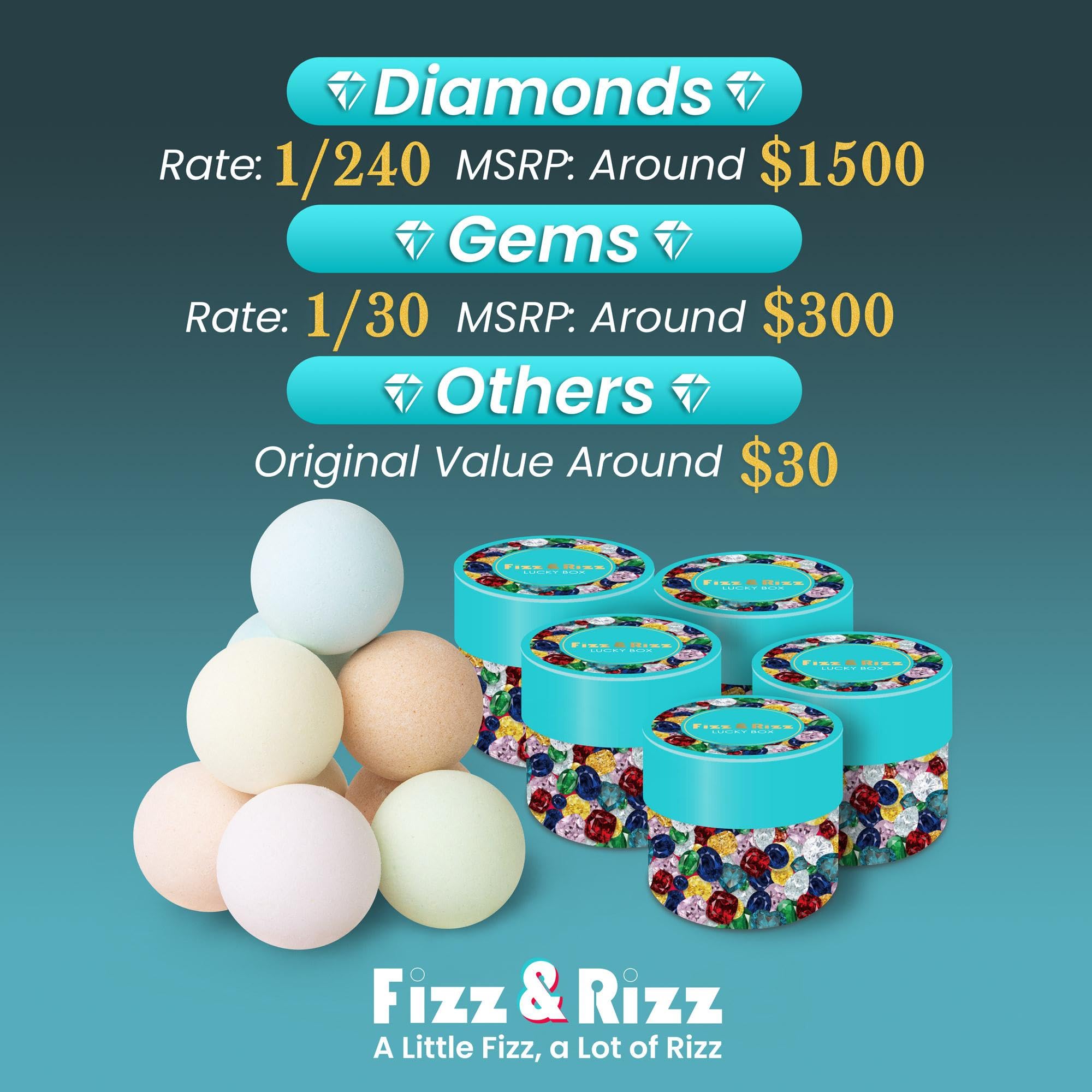 Fizz & Rizz bomba de baño de temporada, descubre joyas cambiantes