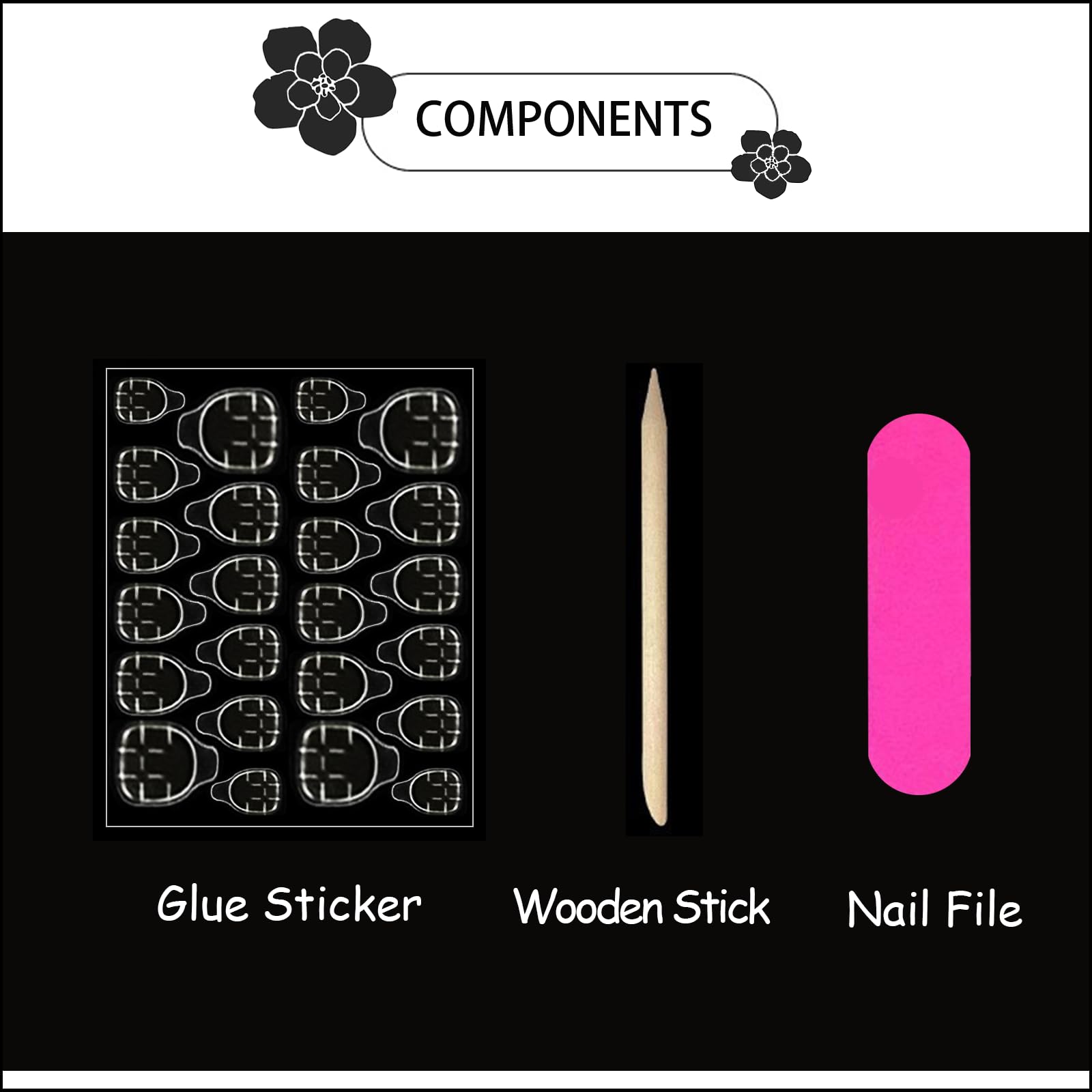 FJSMTOPl reusable artificial nails suitable for length adjustments