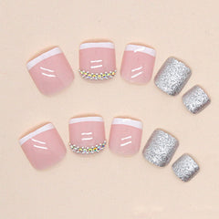 FJSMTOPl diseños con cristales: toque deslumbrante para uñas de los pies.