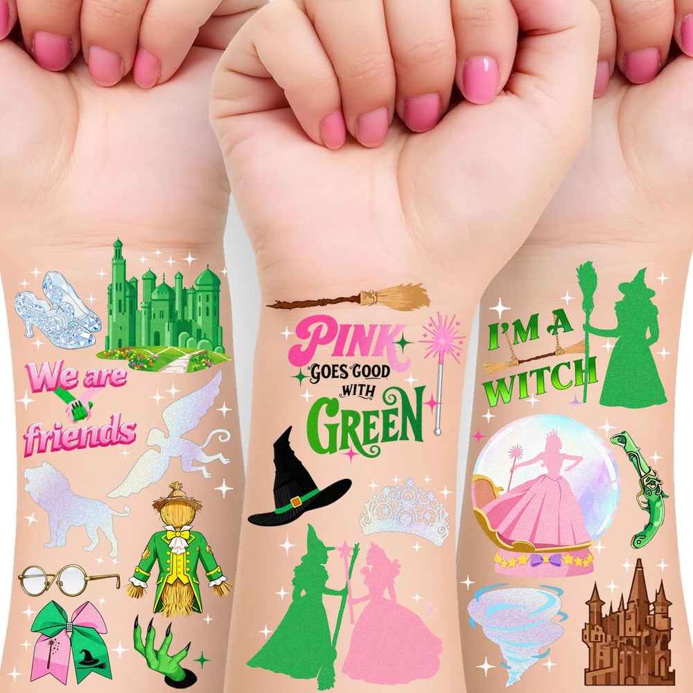 Tatuajes temporales de brujas FKBBO en 3 hojas para fiestas.