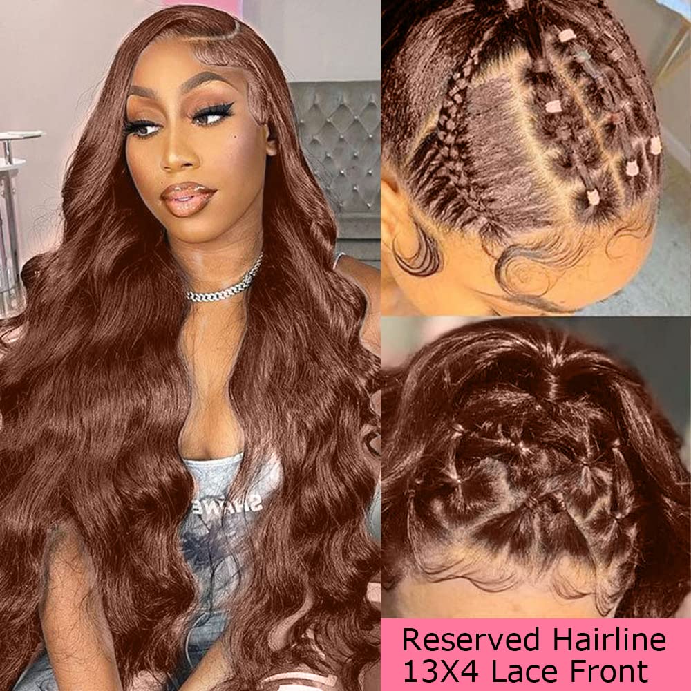 FKFO pre-plucked hairline and bleached knots on chocolate brown wig.