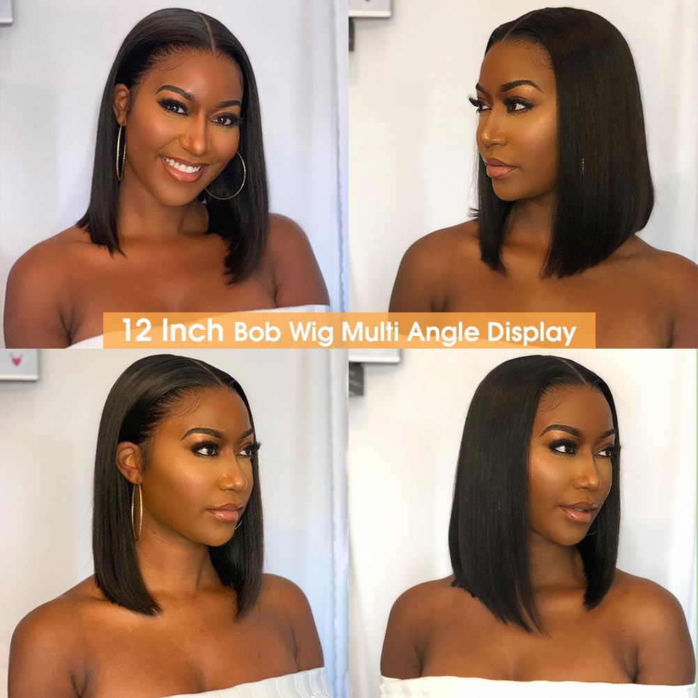 Flady bob wig packaging includes lashes and cap for a complete look.