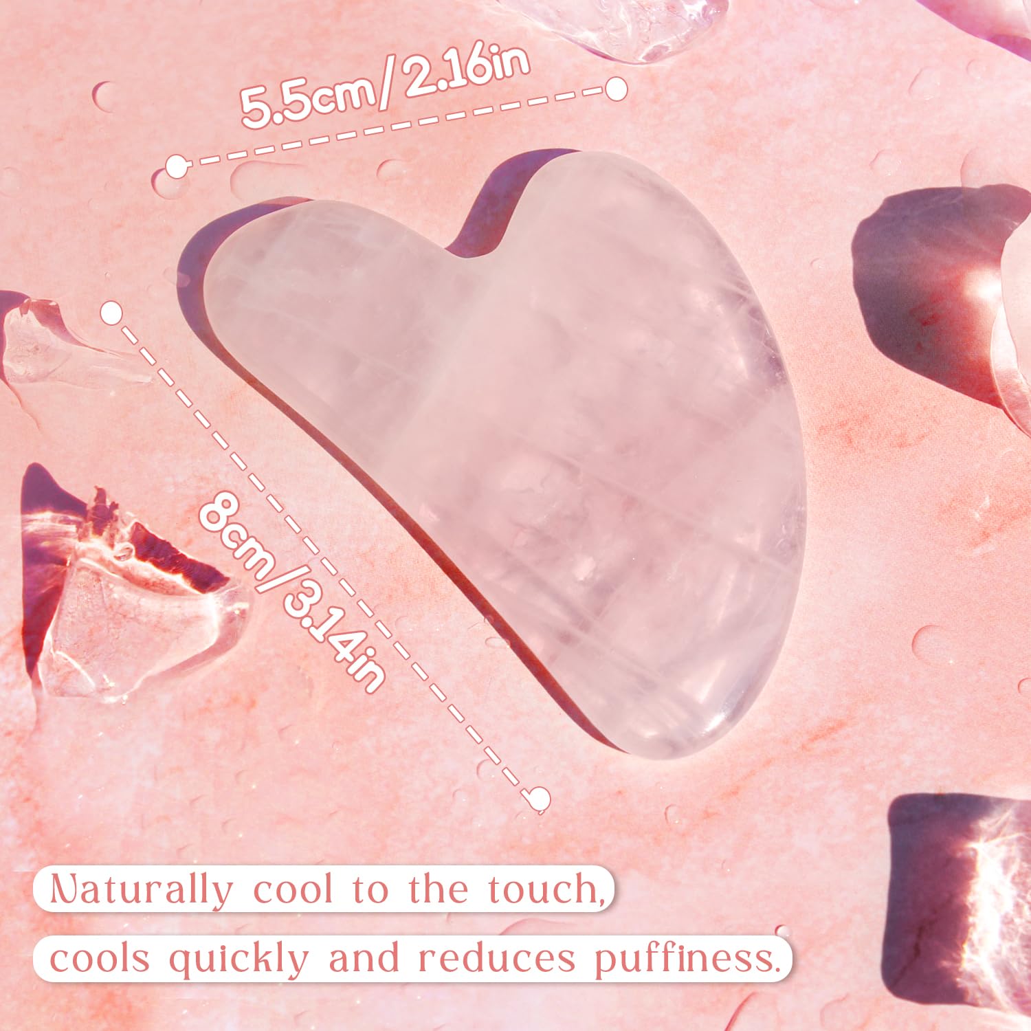 Flagest heart-shaped gua sha used on face to relieve facial tension