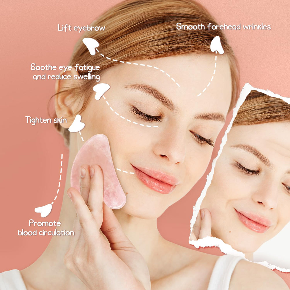 Flagest Rose Quartz face massage tool with smooth surface for gentle skin care