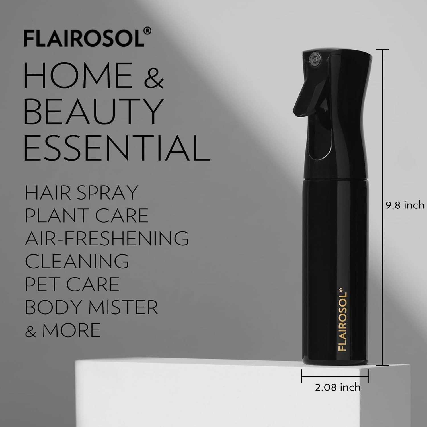 FLAIROSOL black bottle with gold print premium look