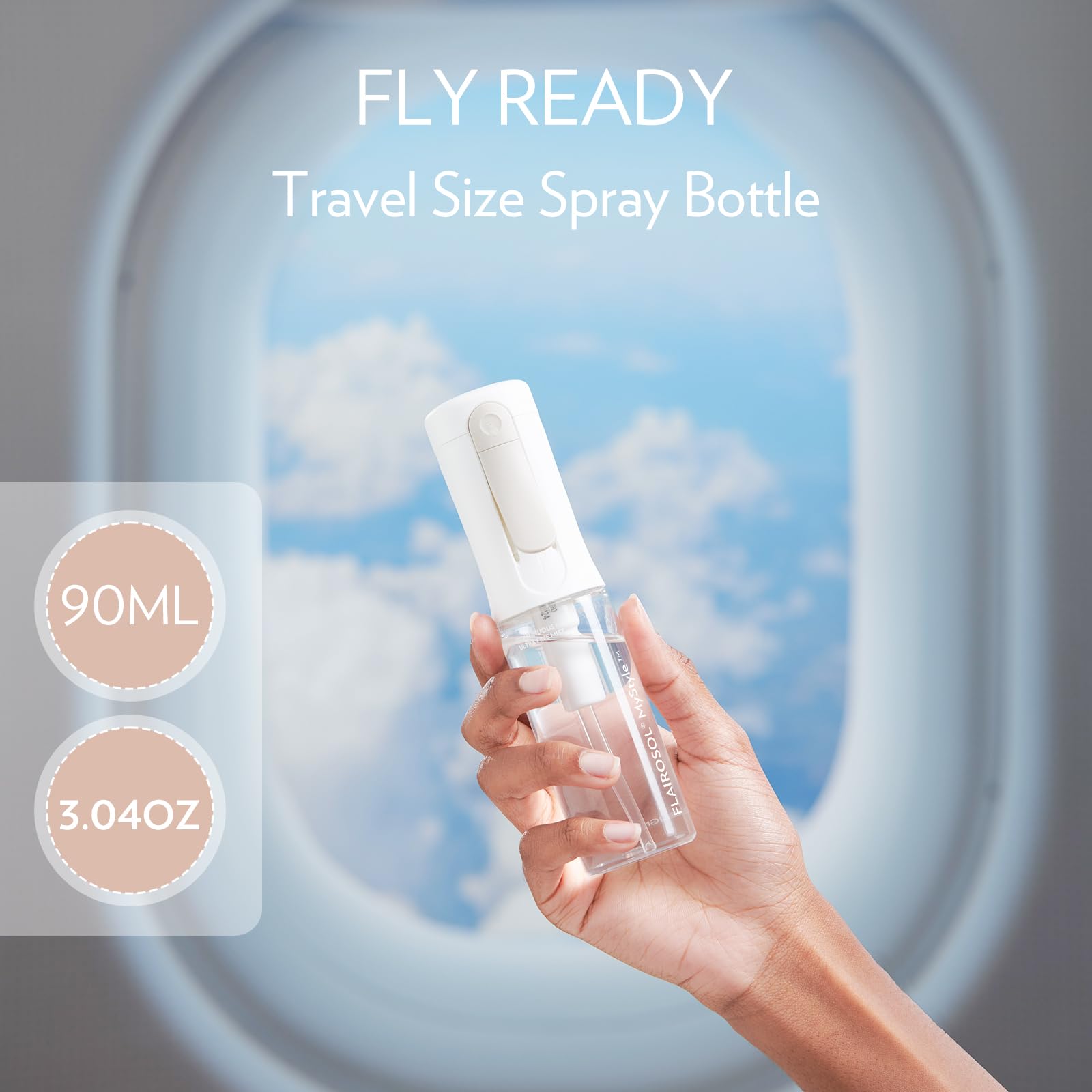 FLAIROSOL MyStyle top-lock cap ensures safe travel and spill prevention