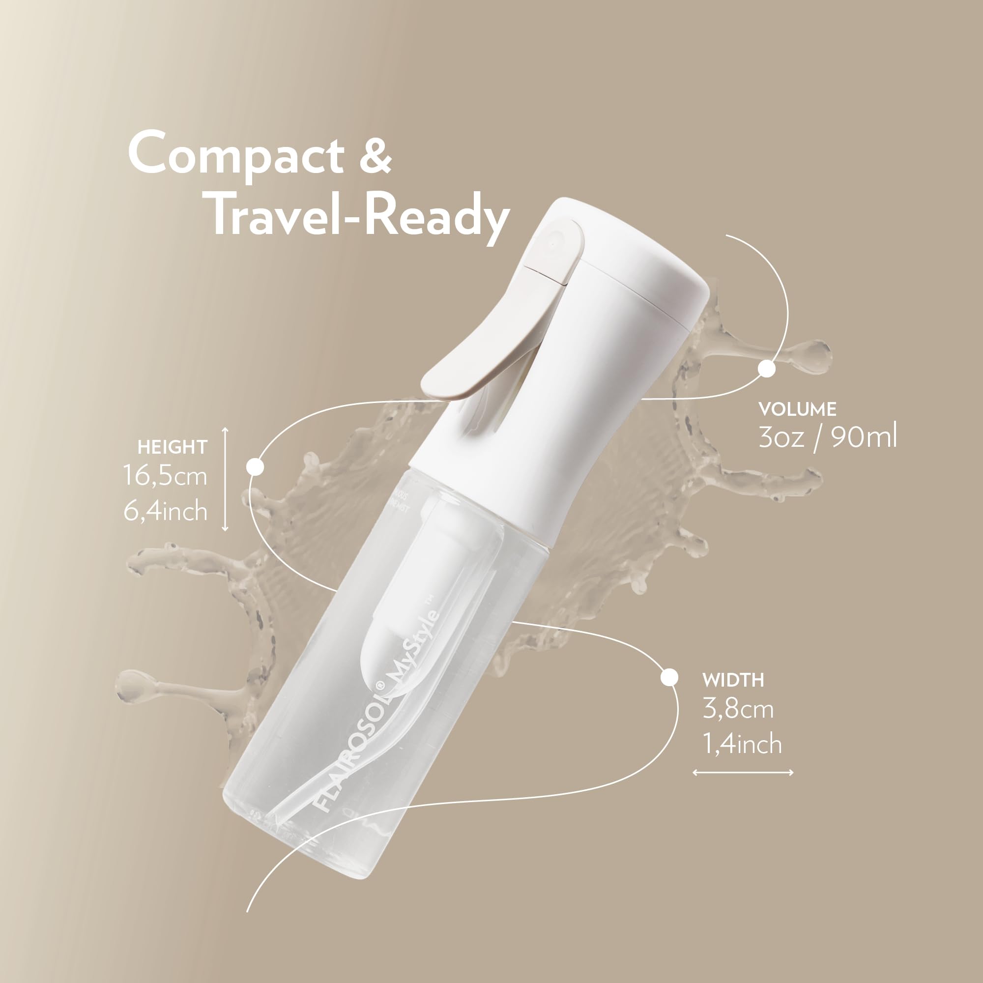 FLAIROSOL MyStyle ergonomic grip makes triggering comfortable during routines