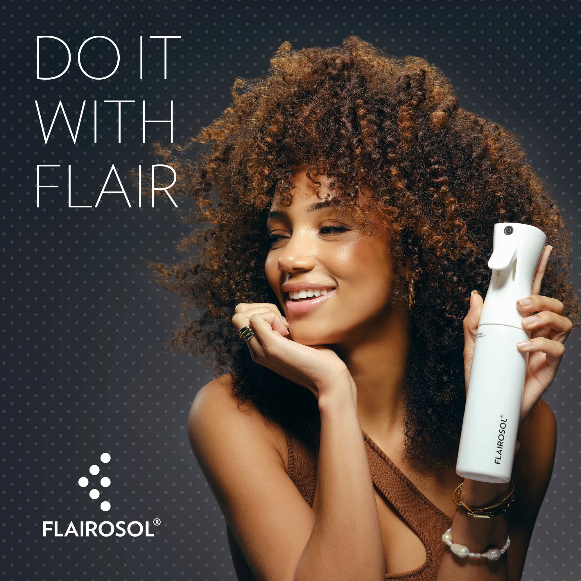 FLAIROSOL quiet, lightweight mister suitable for home, salon, and crafts.
