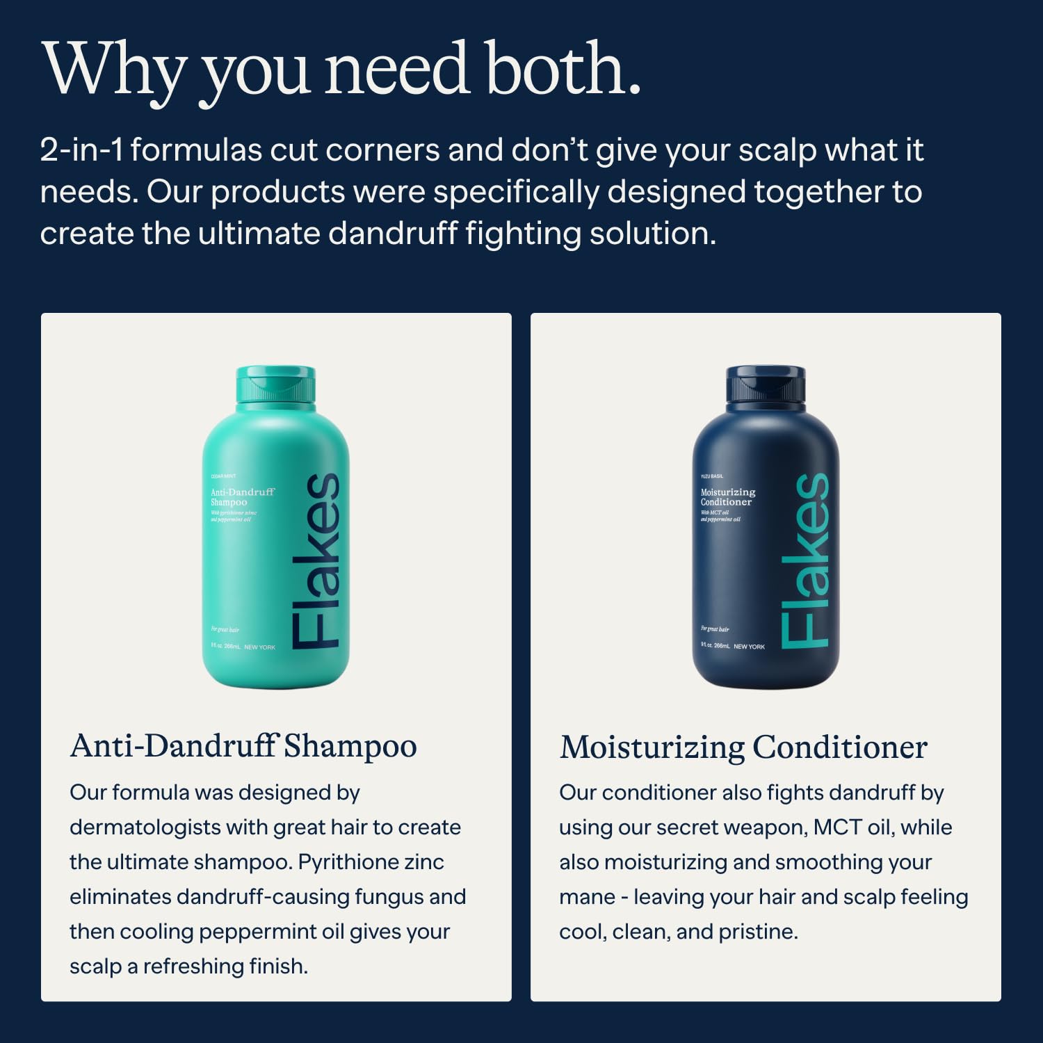 Flakes conditioner bottle application delivers moisture for softer hair