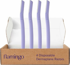 Flamingo Dermaplane Razor for the face removes peach fuzz and exfoliates gently.