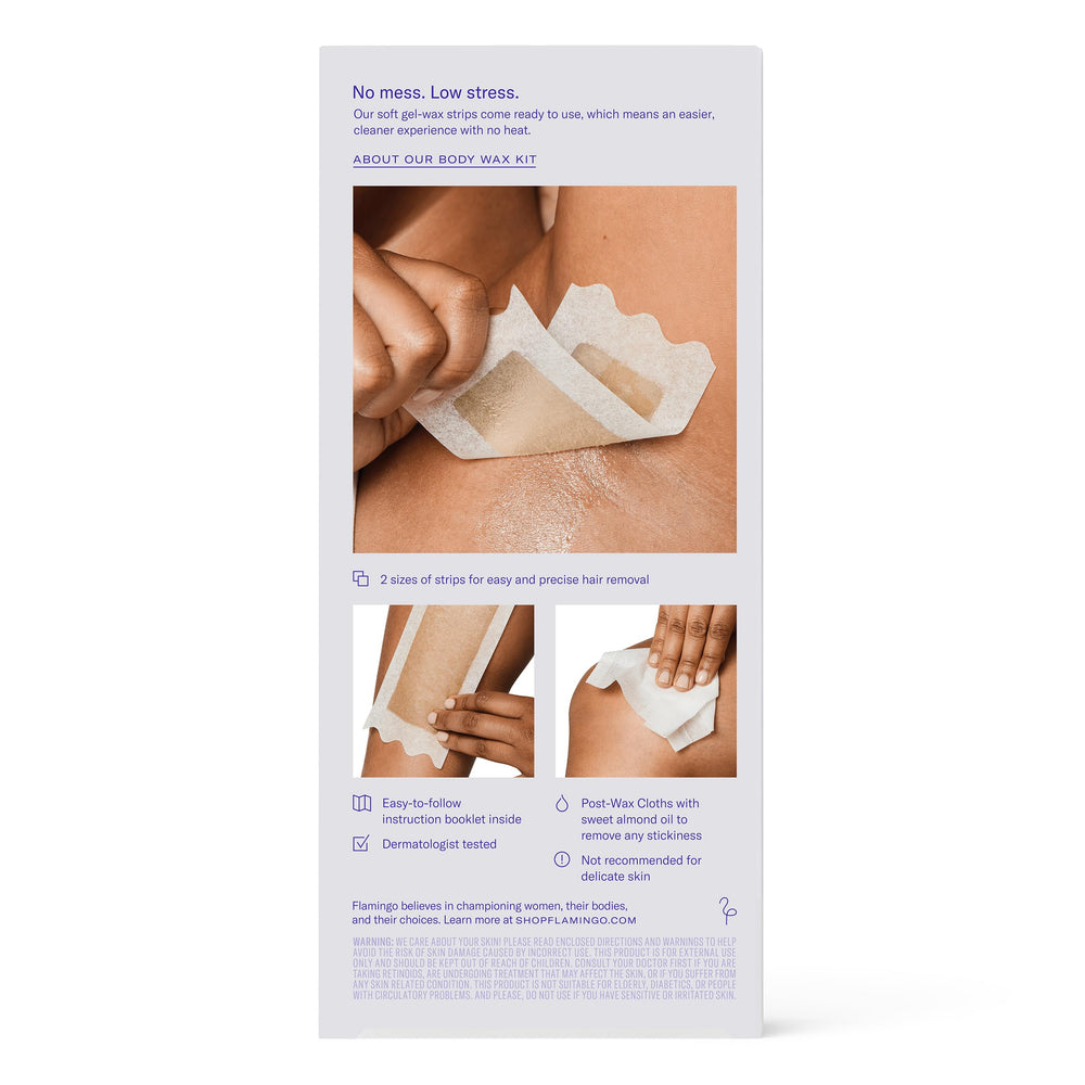 Dermatologist-tested and fragrance-free Flamingo wax strips