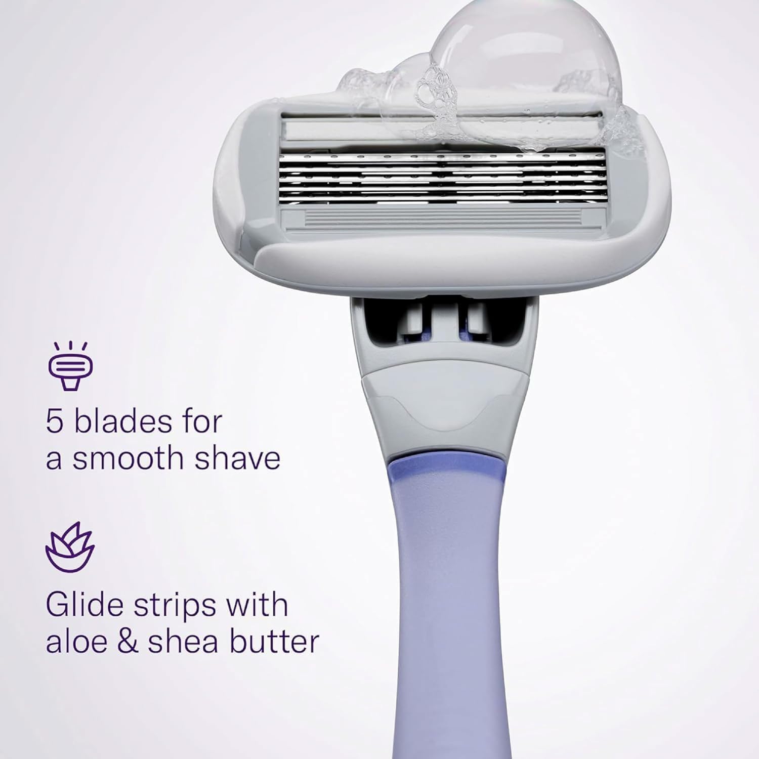 Close-up of Flamingo five-blade refill for lasting glide.