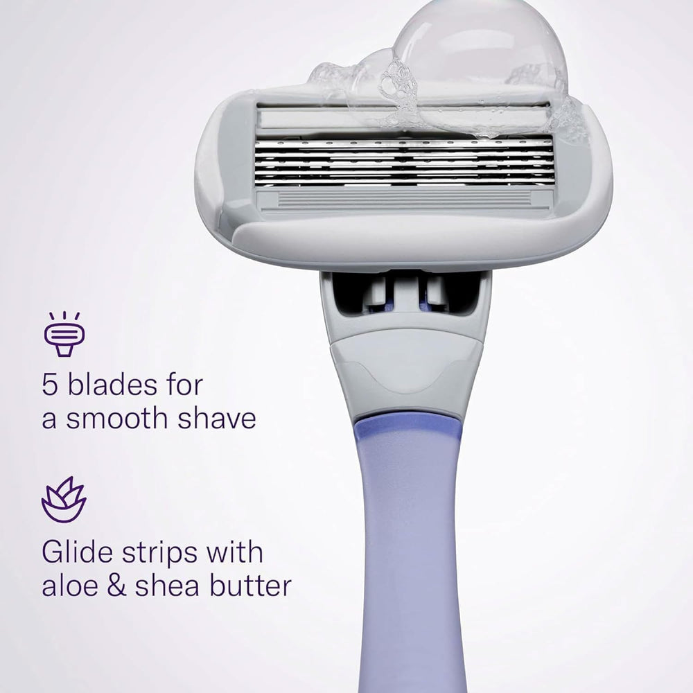 Close-up of Flamingo five-blade refill for lasting glide.