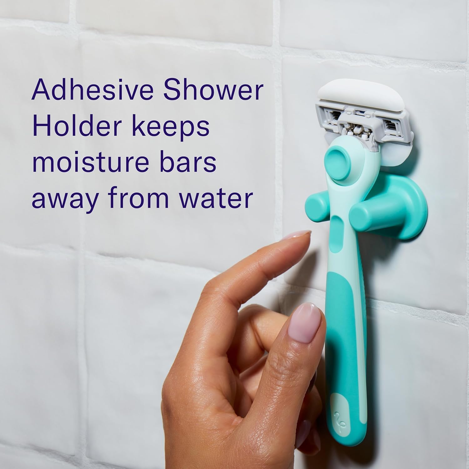 Flamingo Moisture Plus set packaging with handle, refill, and shower holder.