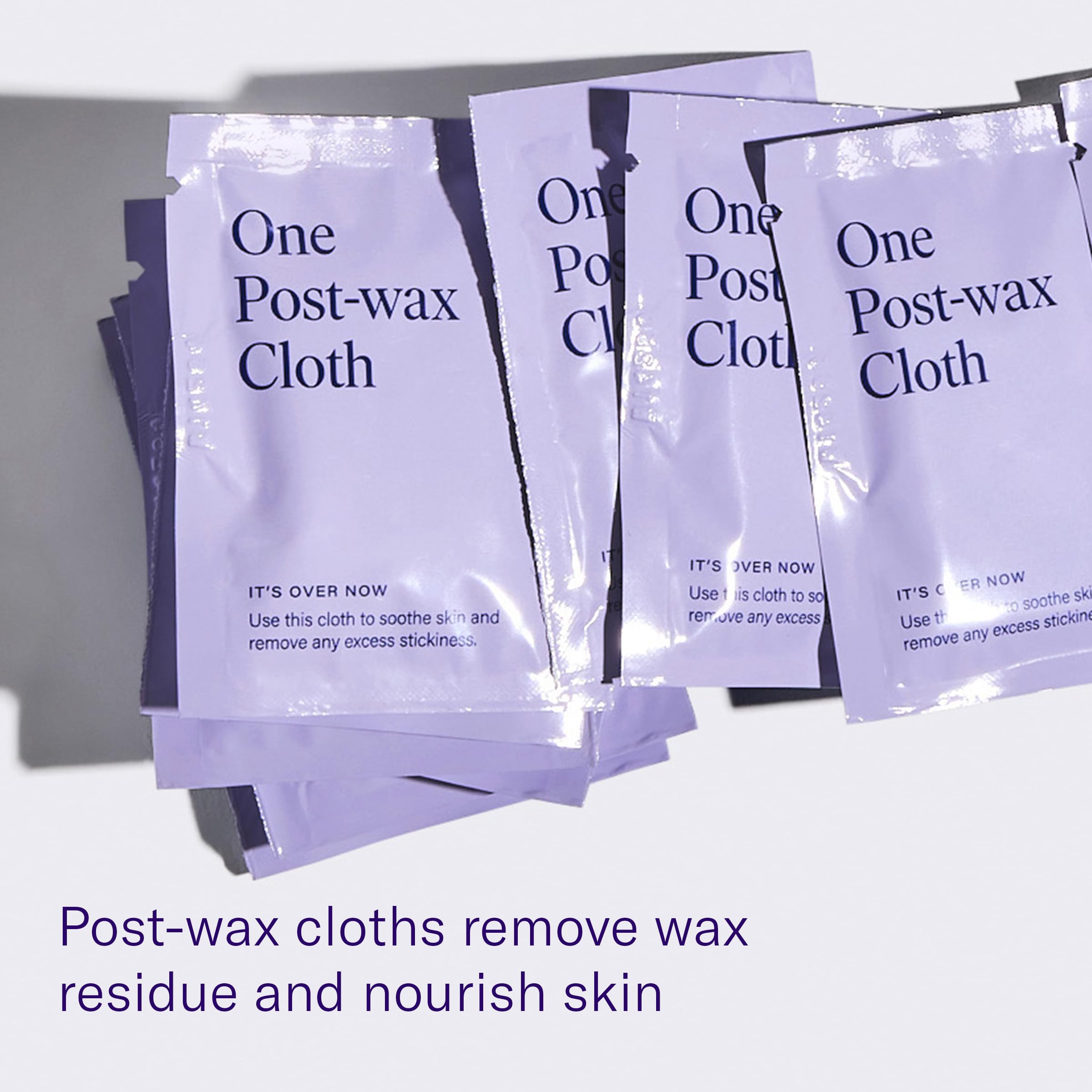 Flamingo Post-Wax Cloths with almond oil wipe away residue gently.