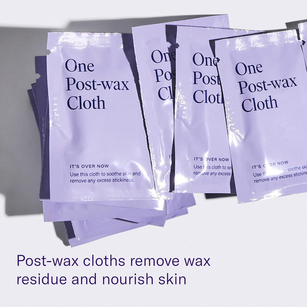 Flamingo Post-Wax Cloths with almond oil wipe away residue gently.