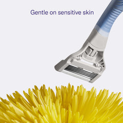 Flamingo refill demonstrates long-lasting smoothness on skin during shave.