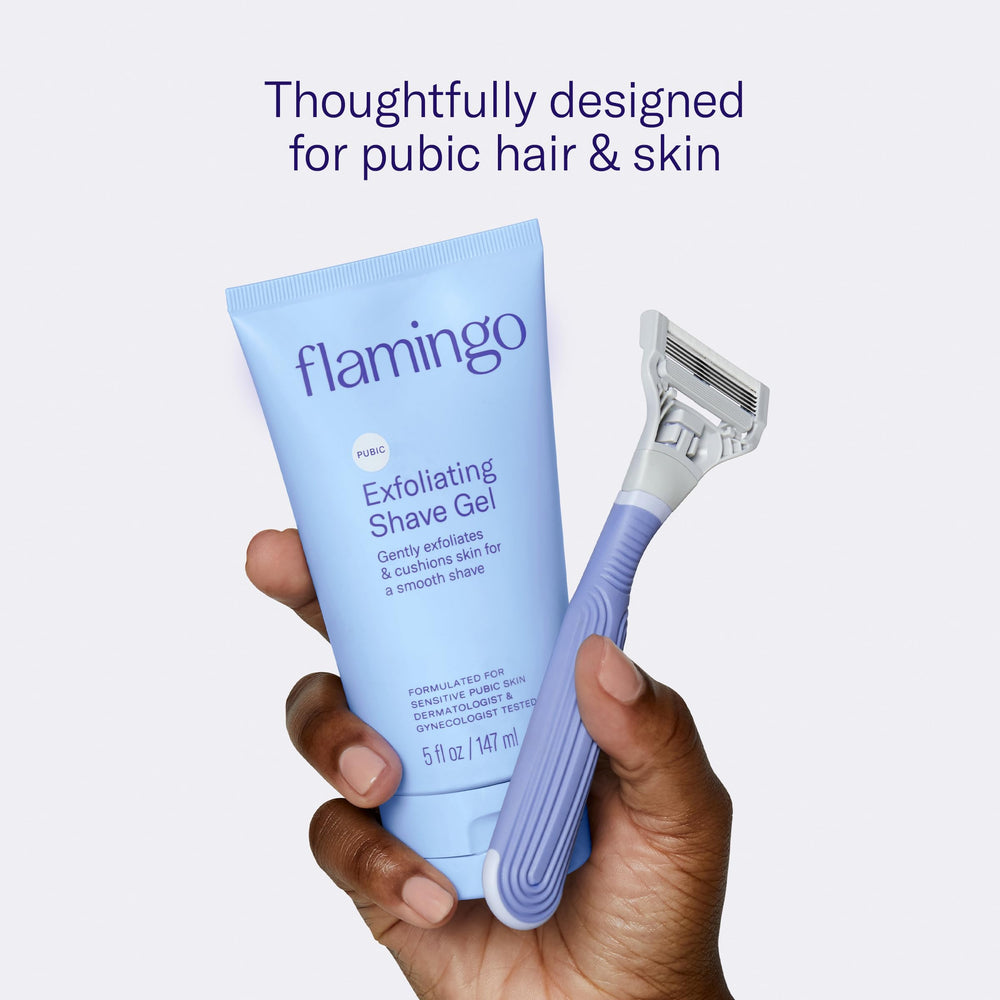 Flamingo refill shows slim cartridge and flexible head for easy reach.
