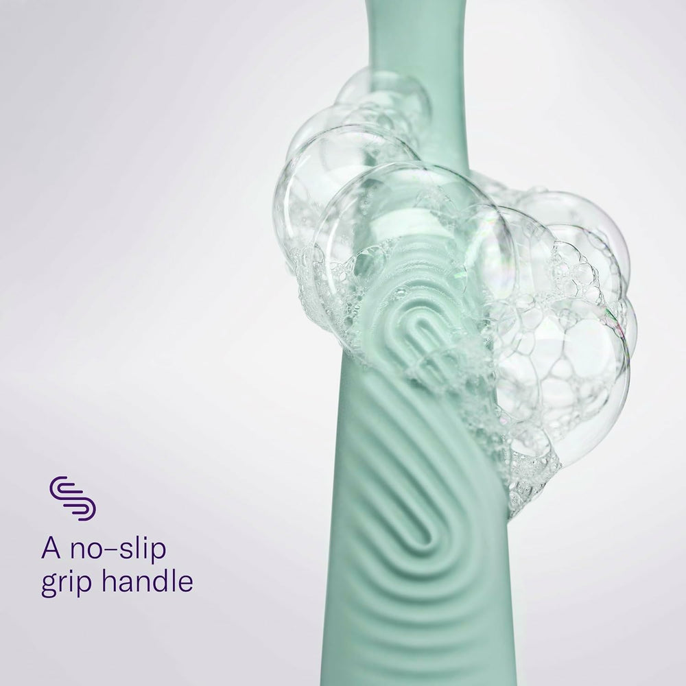 Ergonomic Flamingo razor handle with weighted non-slip grip