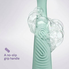 Ergonomic Flamingo razor handle with weighted non-slip grip