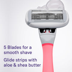 Flamingo four-pack refills for close, consistent shaves.