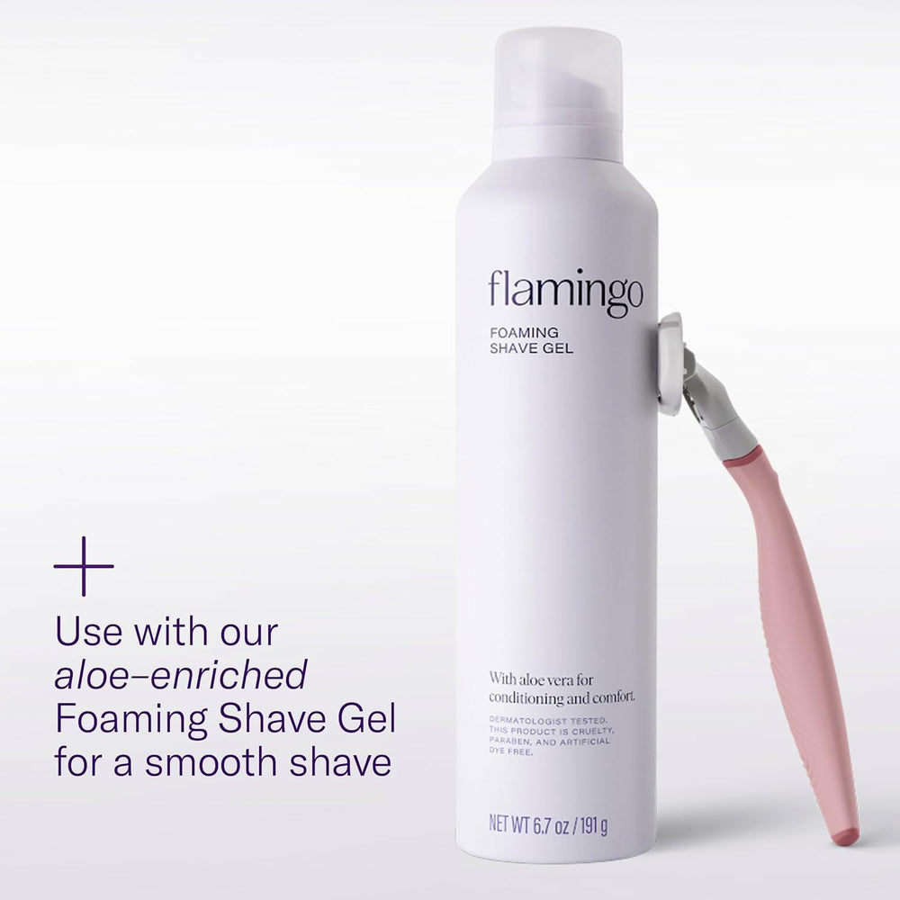 Flamingo Rose 5-blade cartridge delivers close glide and lasting performance
