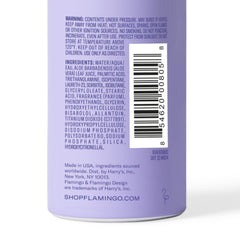 Flamingo Shaving Gel fragrance notes iris and lemon for spa-like experience.