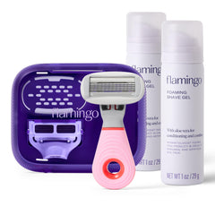 Flamingo Travel Razor Kit mini handle for on-the-go shaving