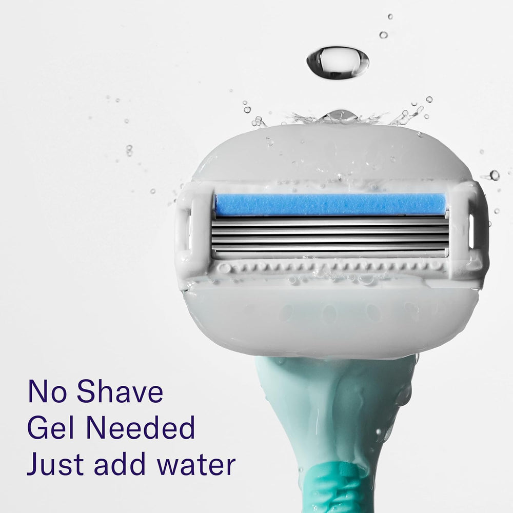 Flamingo Moisture Plus water-shave concept highlights gel-free convenience.