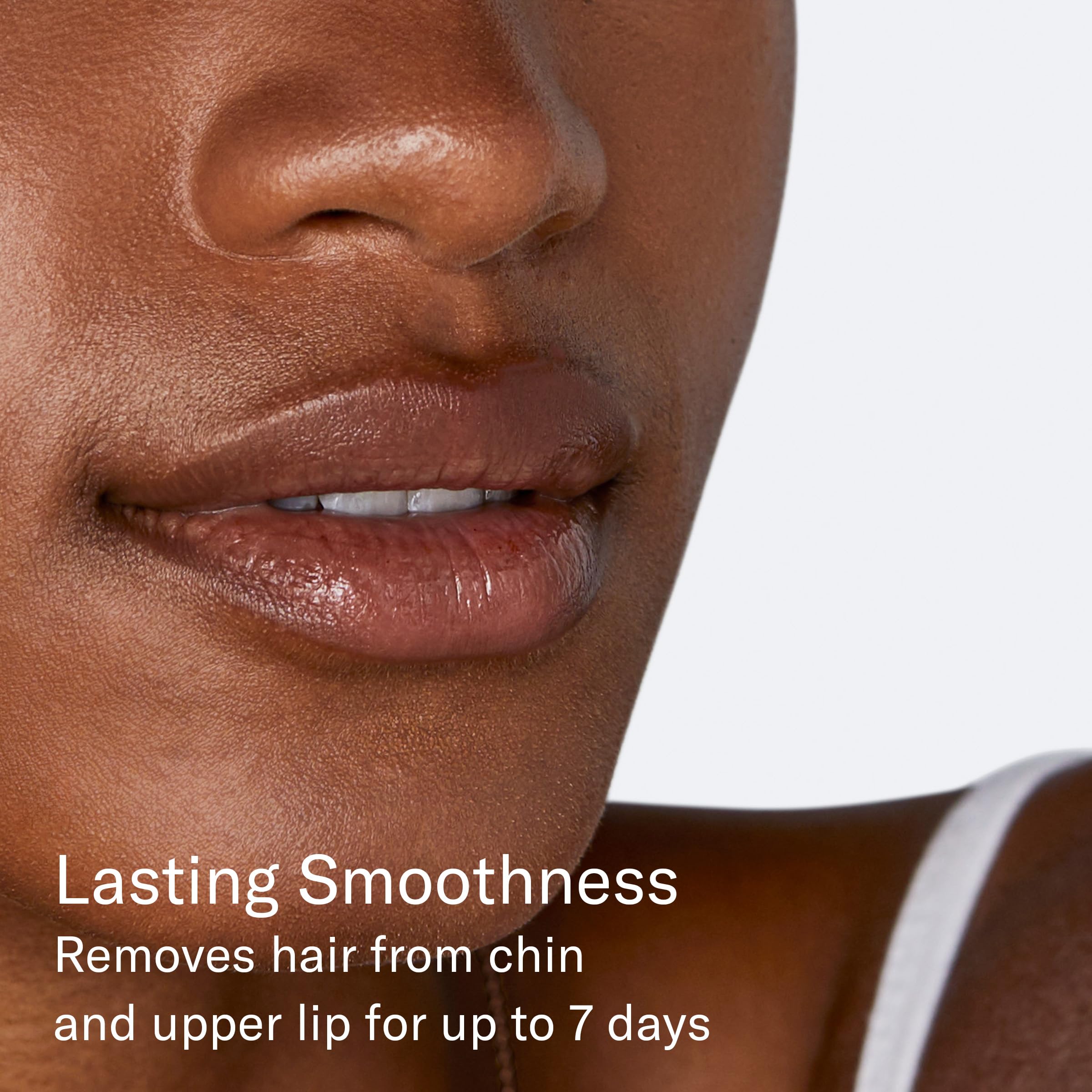 Close-up of Flamingo cream application on the lip area for targeted use.
