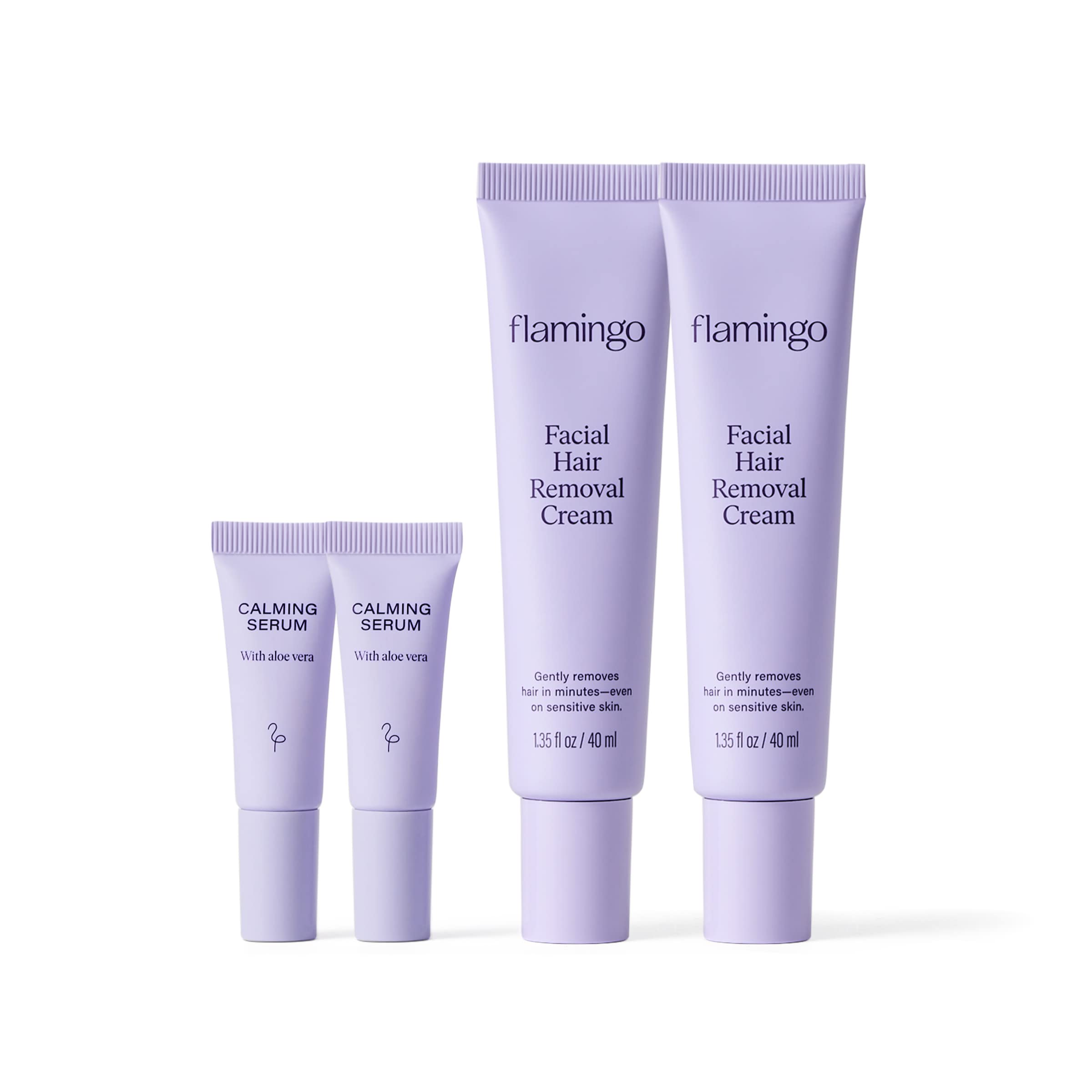 Flamingo facial hair removal cream precision-tip for precise, touch-free removal.