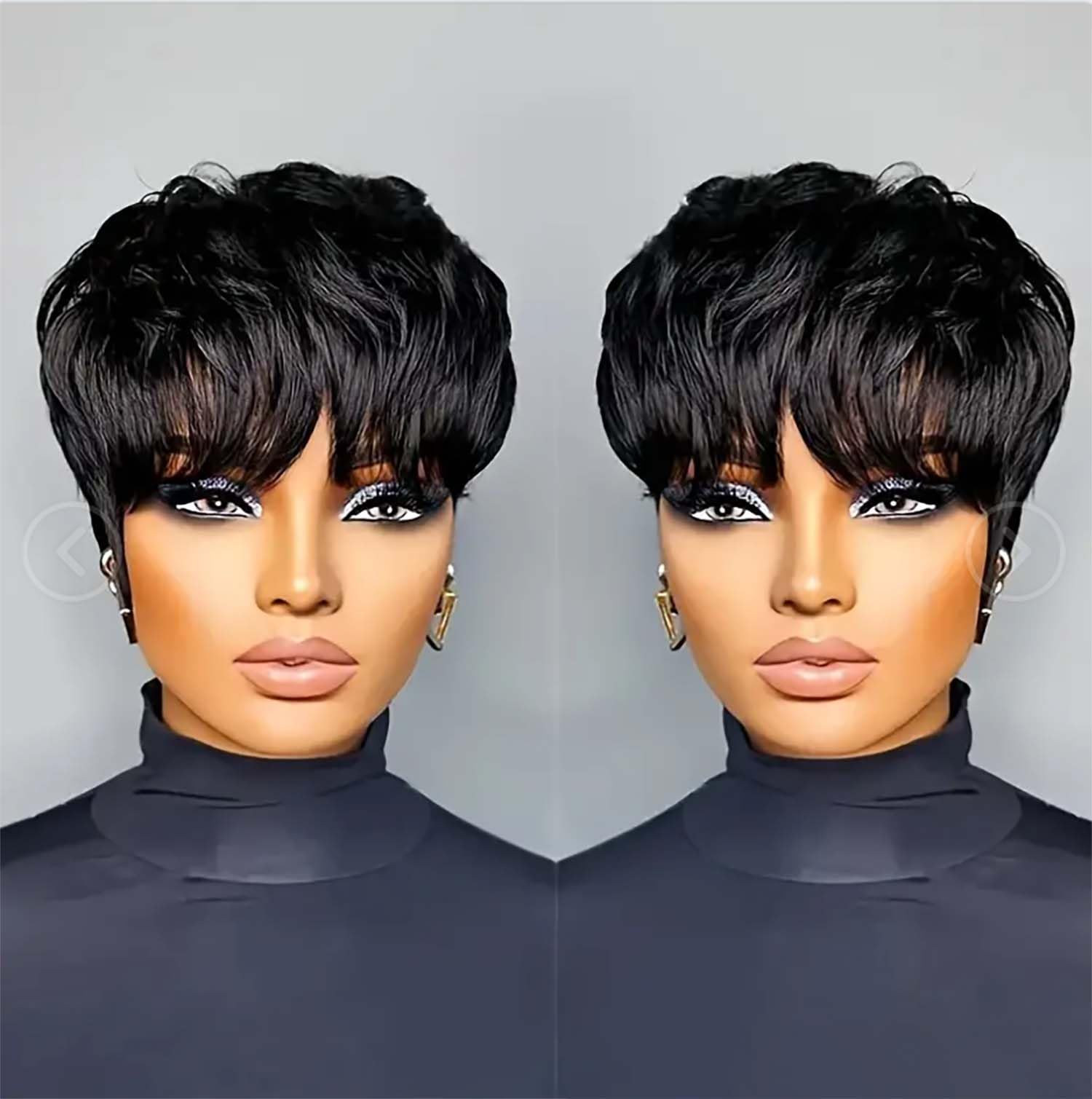 Flandi Pixie Cut Wig front view showing natural layered texture for daily wear