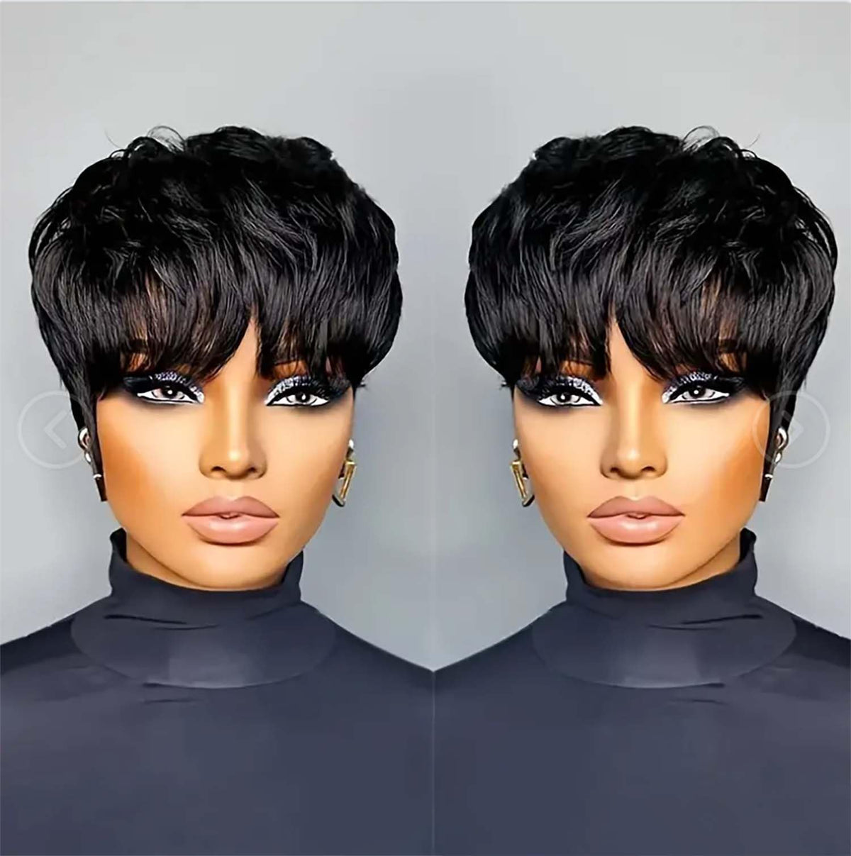 Flandi Pixie Cut Wig front view showing natural layered texture for daily wear